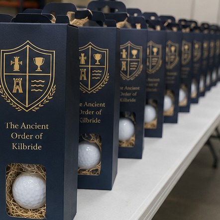 Customized golf ball sleeves for charity and corporate golf days