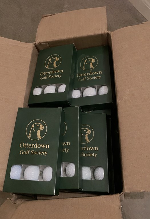 Golf ball sleeves with logo — customer photo